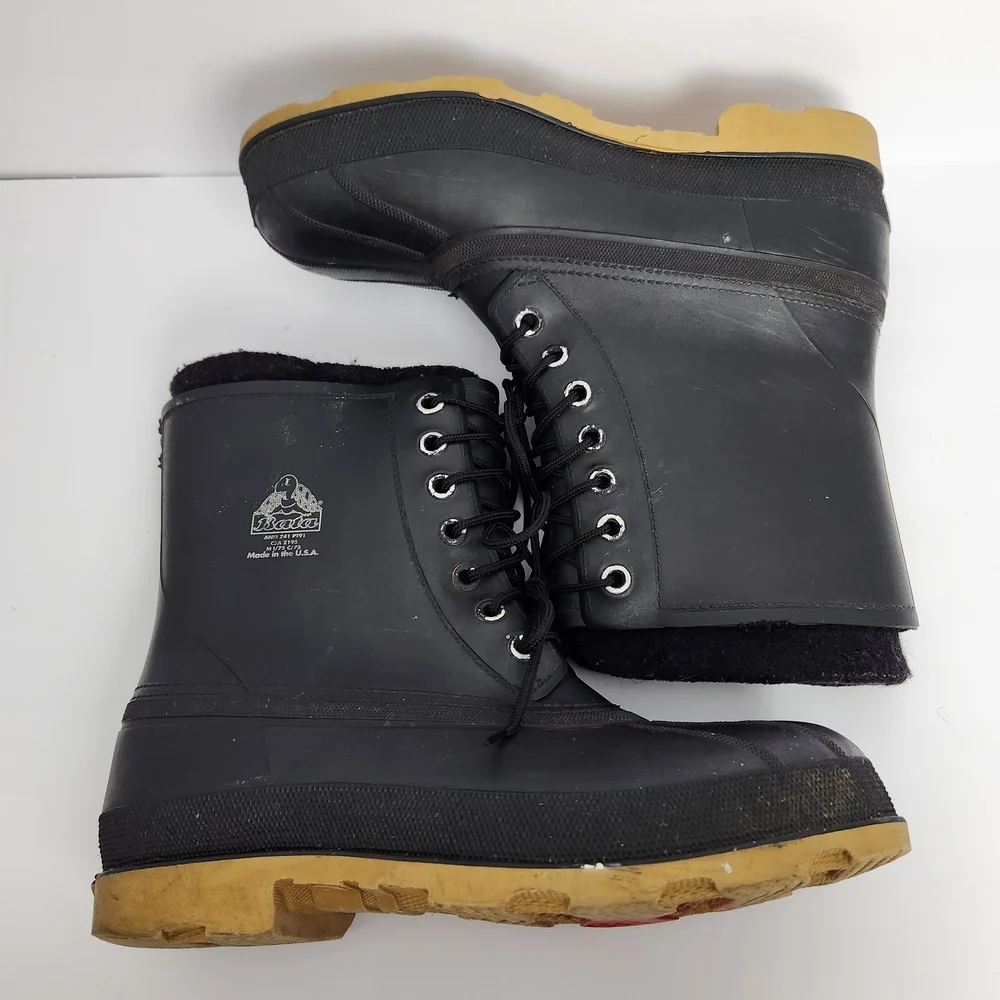 Bata Mens Size 11 Waterproof Rubber Duck Boots Felt Liners 9